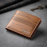 Fuerdanni Luxury Classic Bifold Wallet – Elegant Textured Synthetic Leather Wallet for Men - Brown
