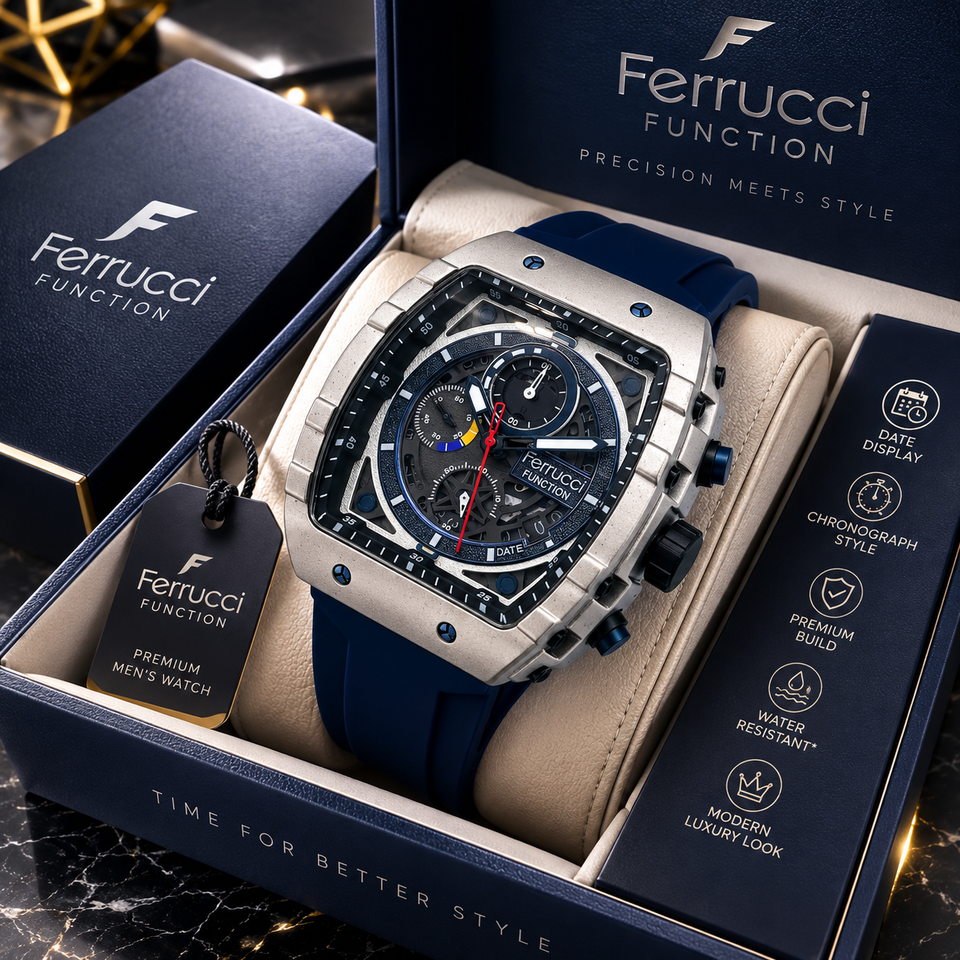 Ferrucci Premium Men's Watch | Chronograph & Date Display