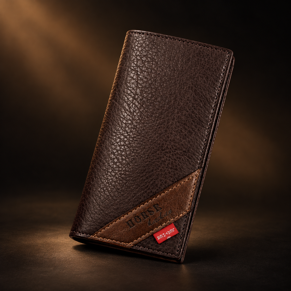 LB-521 – Elite Long Trifold Wallet | Premium Everyday Carry - Black