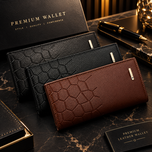 Premium Leather Wallet for Men - Stylish Croc Texture & Durable Design