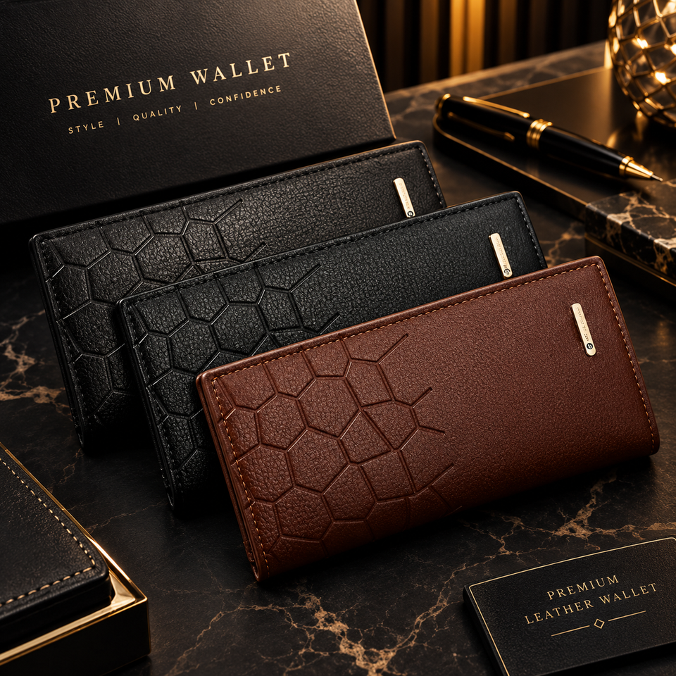 Premium Leather Wallet for Men - Stylish Croc Texture & Durable Design