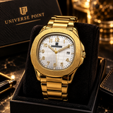 Men's Gold Plated Date Watch with Chain Strap