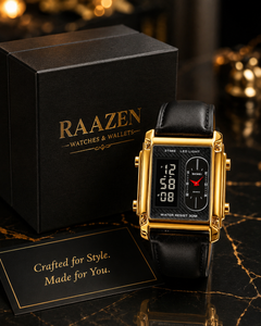 Original Skmei 1868 Boys New Style Design Famous Watch Digital Analog Mens Wrist Watches for Men Luxury Watch - Without Box - Black With Golden Case