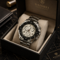 BAISHENG Men's Sport Watch | Black Dial Metal Bracelet