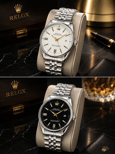 Luxury Silver Men’s Watch – Classic White & Black Dial