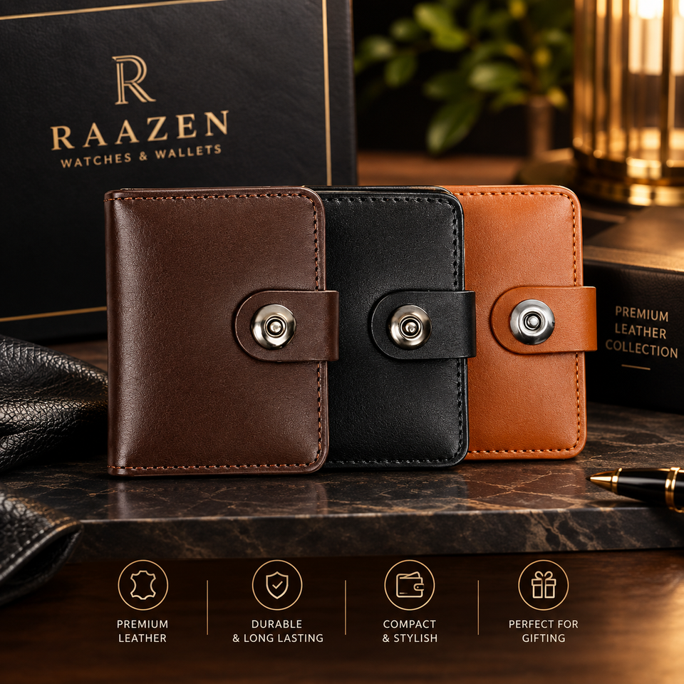 Men’s Premium Leather Wallet – Pack of 3 | Slim, Stylish & Durable Wallets for Daily Use, Travel & Gifts