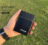 Premium Leather Wallet for Men Black Brown Croc Texture
