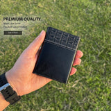Premium Leather Wallet for Men Black Brown Croc Texture