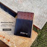 Premium Leather Wallet for Men Black Brown Croc Texture