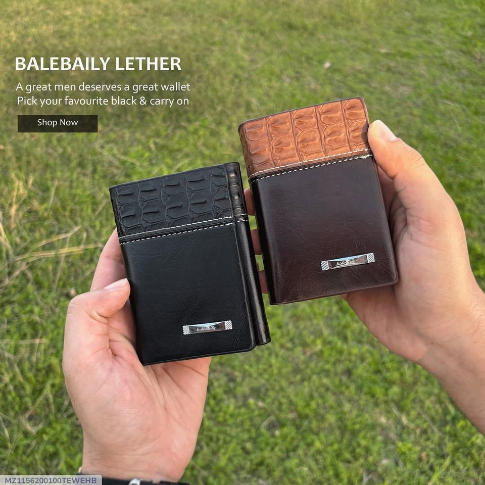 Premium Leather Wallet for Men Black Brown Croc Texture