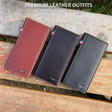 Men's Premium Leather Wallet Multicolor Long Design