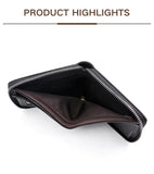 Men's Zipper Wallet Brown Black Leather M Logo