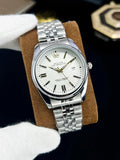 Luxury Silver Men’s Watch – Classic White & Black Dial