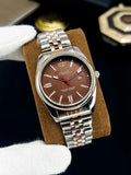 Luxury Silver Men’s Watch – Classic White & Black Dial