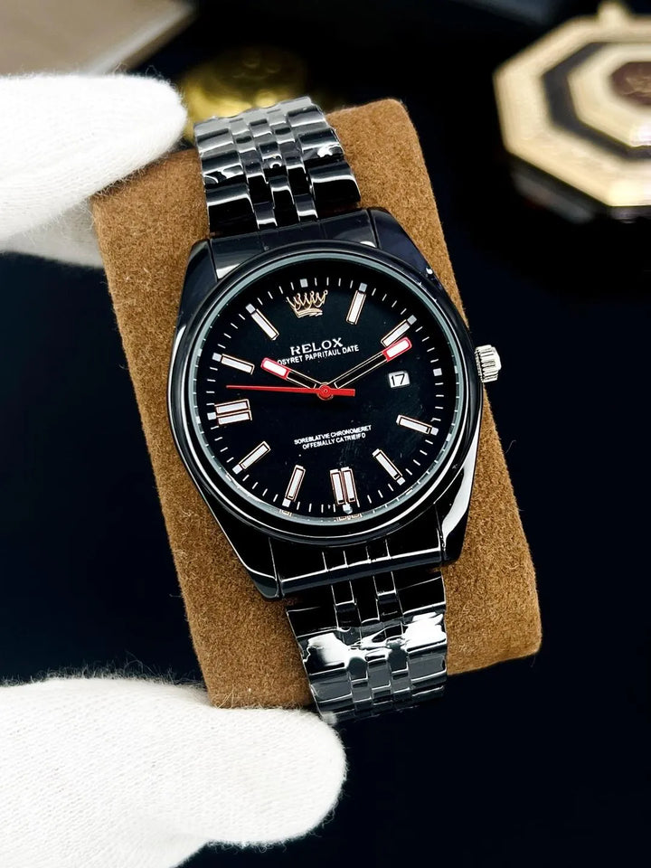 Luxury Silver Men’s Watch – Classic White & Black Dial