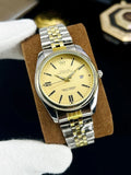 Luxury Silver Men’s Watch – Classic White & Black Dial