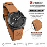 CURREN Men's Fashion Watch | Brown Leather Strap