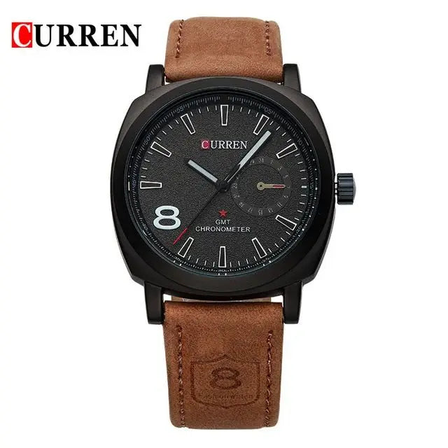 CURREN Men's Fashion Watch | Brown Leather Strap